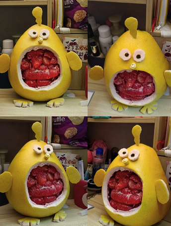 凭咱们俩的关系能给我送一个柚子鸡吗？