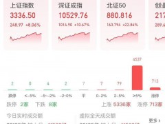 A股仅8股下跌 市场量能急剧放大，创历史最快破万亿纪录