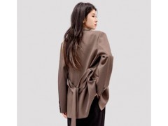 温碧霞自创IRENENA服饰品牌翻领中长款羊毛西装双毛呢外套图2