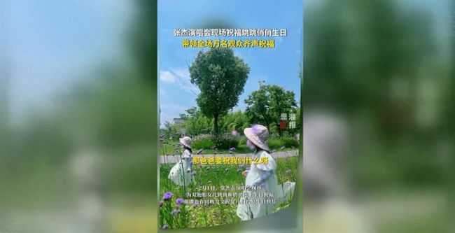 女儿来看演唱会 张杰现场喊话